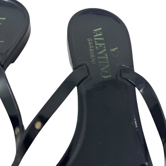 Valentino Garavani Rockstud Jelly Flip Flop thong sandals black size 37 7 - Picture 10 of 12